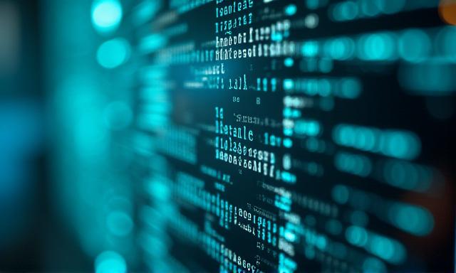 Close up of digital data streams