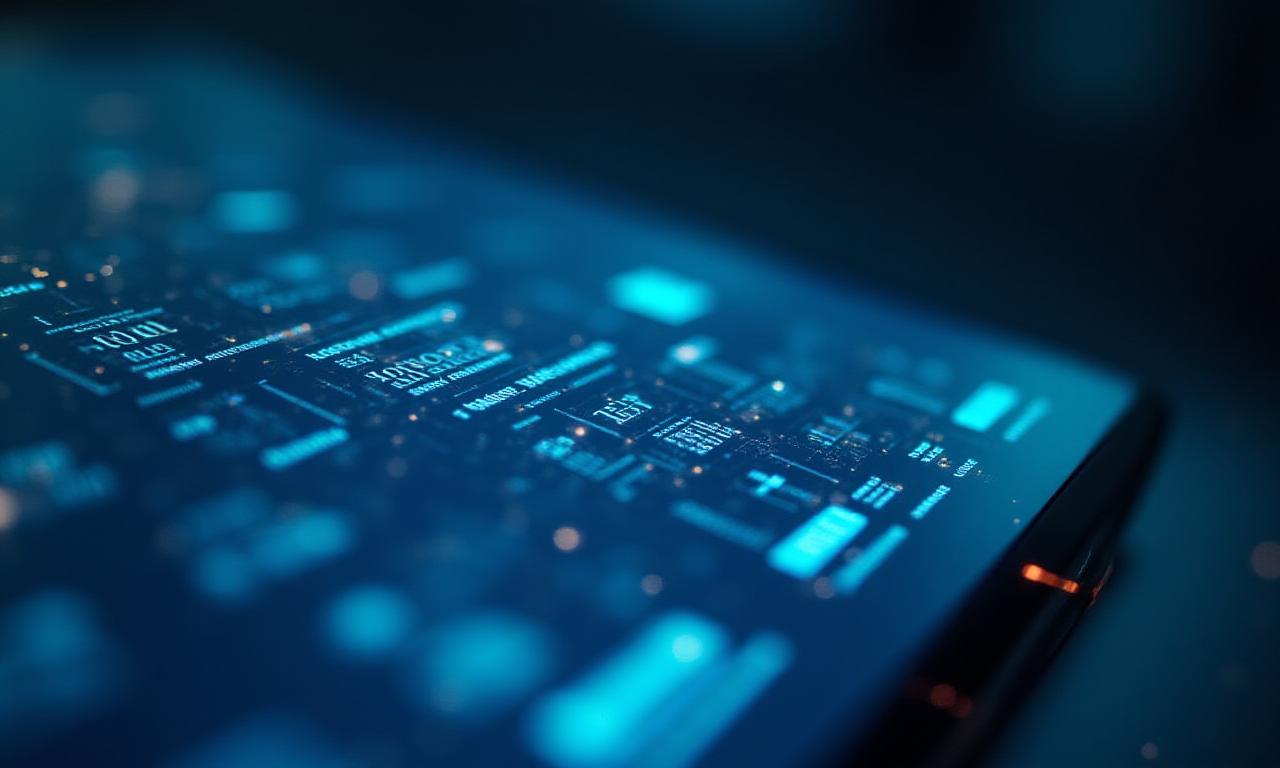Futuristic digital interface showing automated workflows
